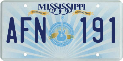 MS license plate AFN191
