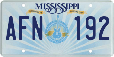 MS license plate AFN192