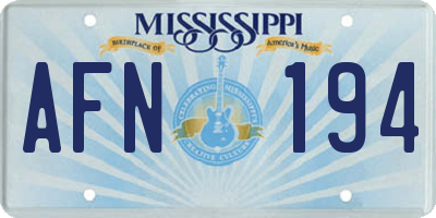 MS license plate AFN194