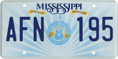 MS license plate AFN195