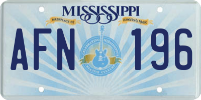 MS license plate AFN196