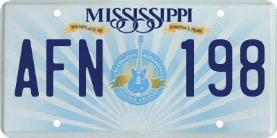MS license plate AFN198