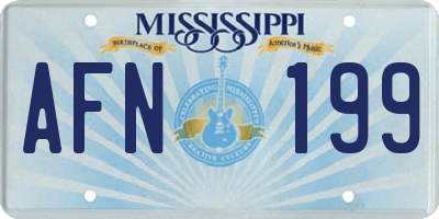 MS license plate AFN199
