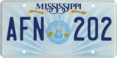 MS license plate AFN202