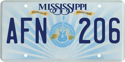 MS license plate AFN206