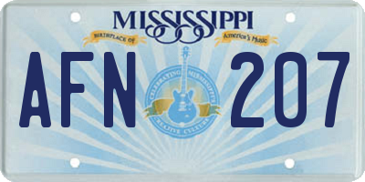MS license plate AFN207