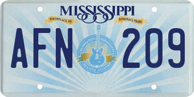 MS license plate AFN209