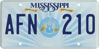 MS license plate AFN210