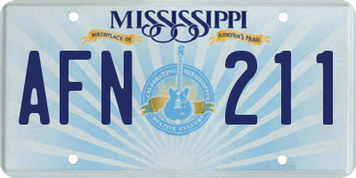MS license plate AFN211