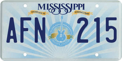 MS license plate AFN215