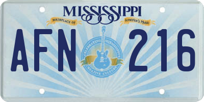 MS license plate AFN216