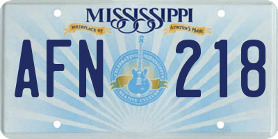 MS license plate AFN218