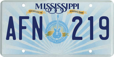 MS license plate AFN219
