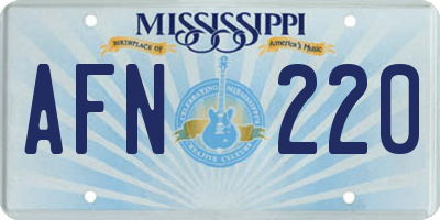 MS license plate AFN220