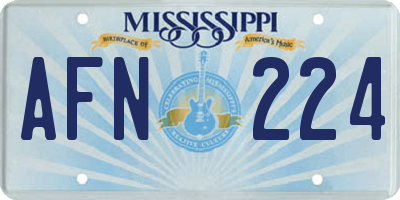 MS license plate AFN224