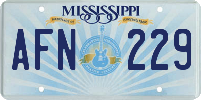 MS license plate AFN229