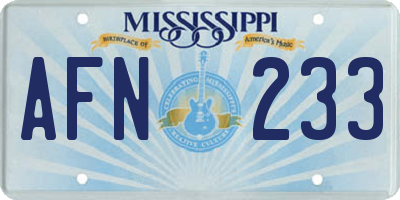 MS license plate AFN233