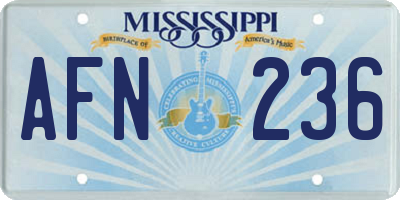 MS license plate AFN236