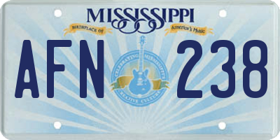 MS license plate AFN238