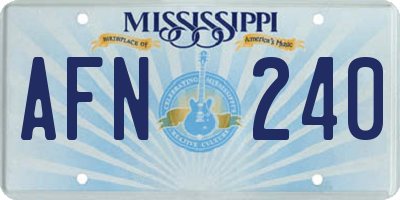 MS license plate AFN240
