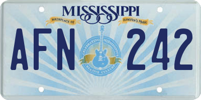 MS license plate AFN242
