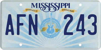 MS license plate AFN243