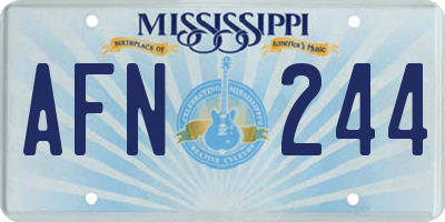 MS license plate AFN244