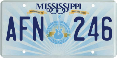 MS license plate AFN246