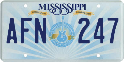 MS license plate AFN247