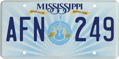 MS license plate AFN249