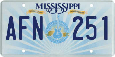 MS license plate AFN251