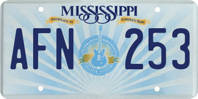 MS license plate AFN253