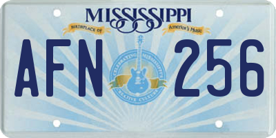 MS license plate AFN256