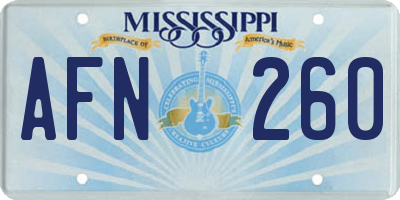 MS license plate AFN260
