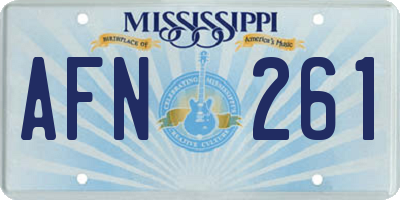 MS license plate AFN261