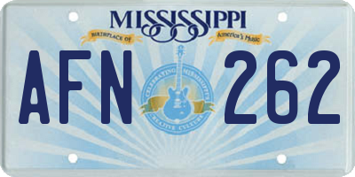MS license plate AFN262