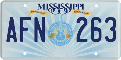 MS license plate AFN263