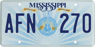 MS license plate AFN270