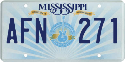 MS license plate AFN271