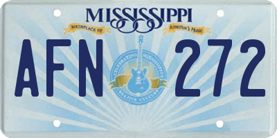 MS license plate AFN272
