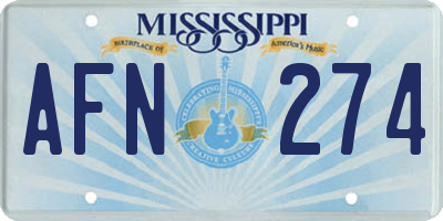 MS license plate AFN274