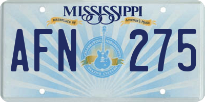MS license plate AFN275