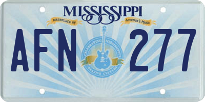 MS license plate AFN277