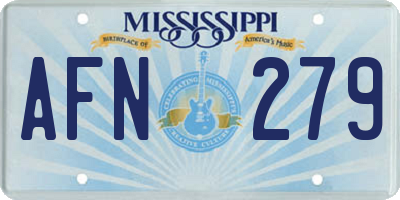 MS license plate AFN279