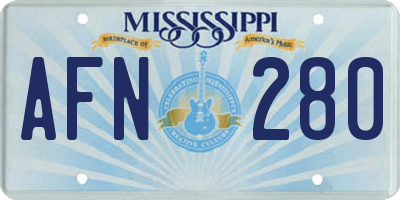 MS license plate AFN280