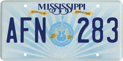 MS license plate AFN283