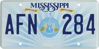 MS license plate AFN284