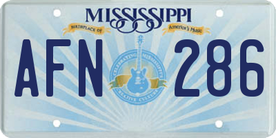 MS license plate AFN286