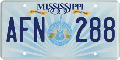 MS license plate AFN288