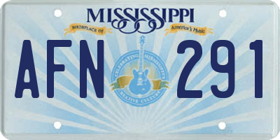 MS license plate AFN291
